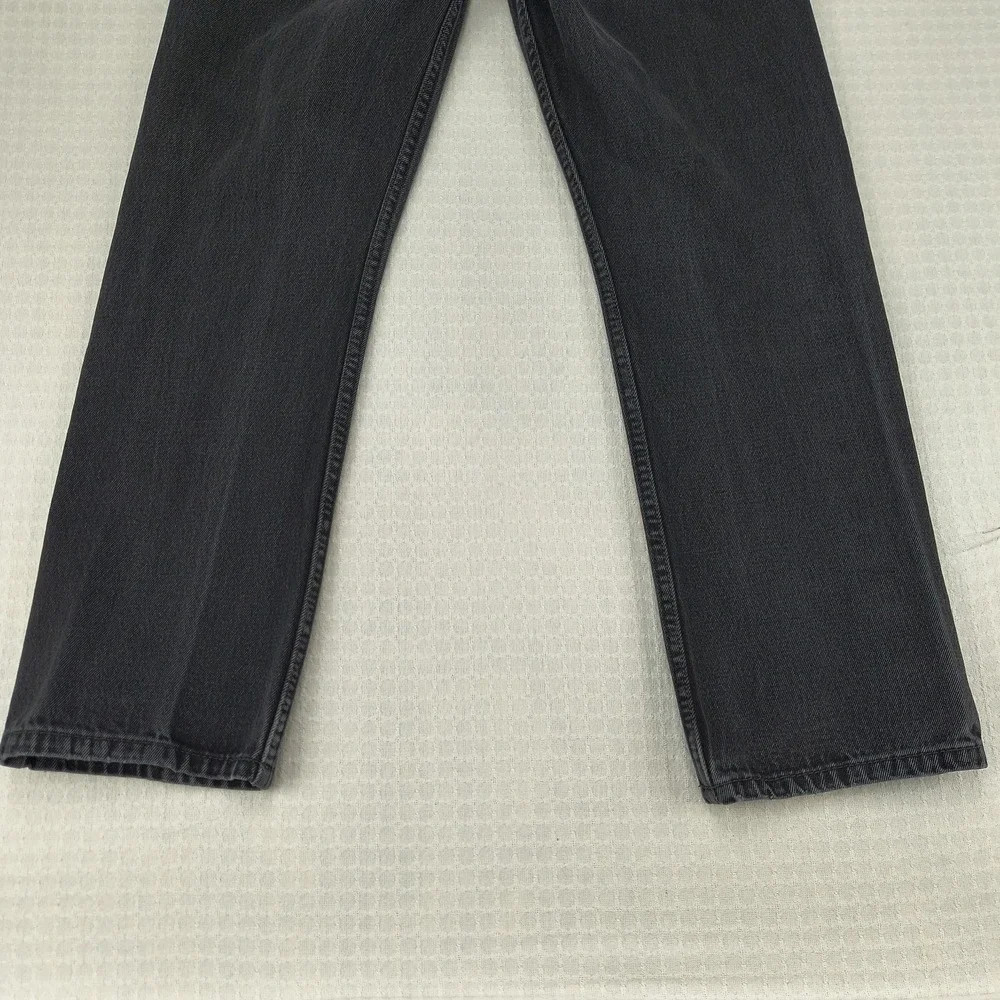 Levis 505 Regular Fit Mens Black Denim Jeans Straight Leg 32x30 100% Cotton‎